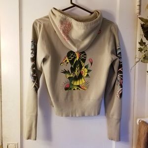 Ed Hardy Tan Tattooed Hoodie